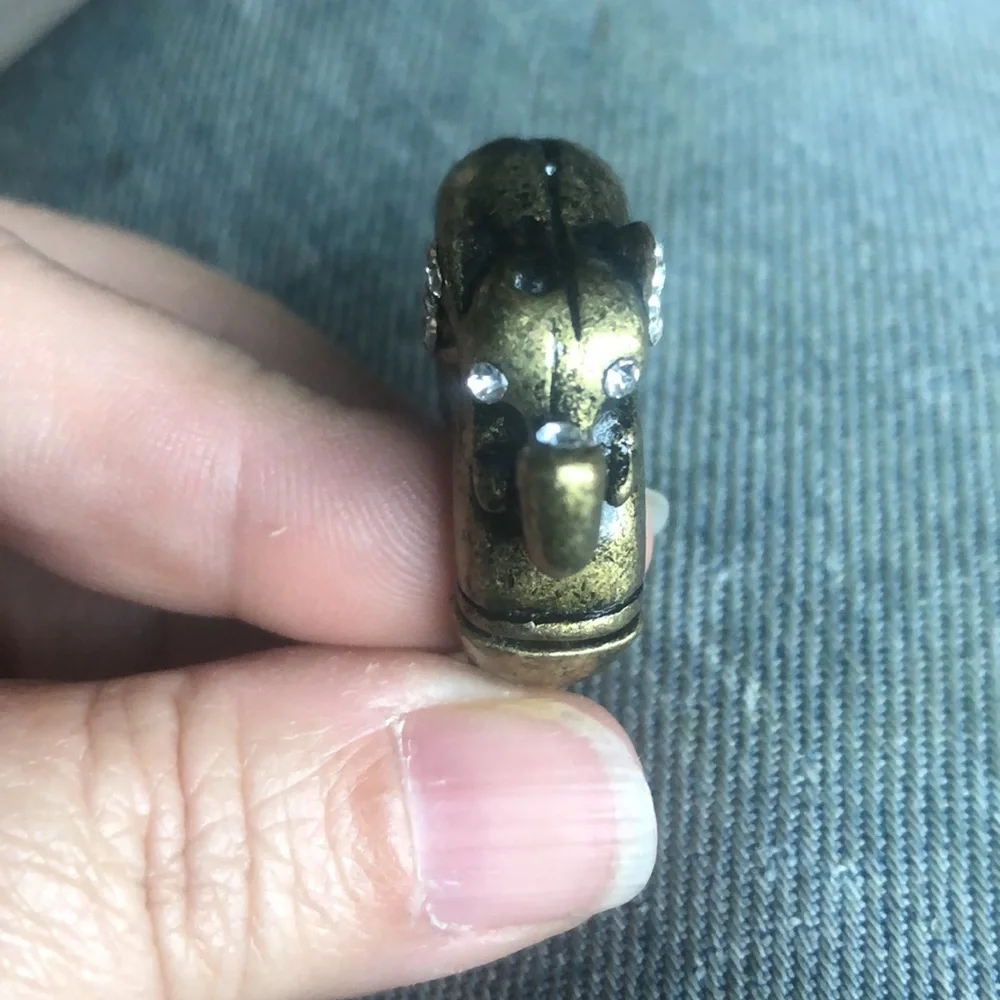 Vintage Bronzed tone stretchy elephant ring - Picture 7 of 7